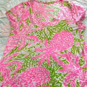Lilly Pulitzer rare print pineapple and palms Etta xl